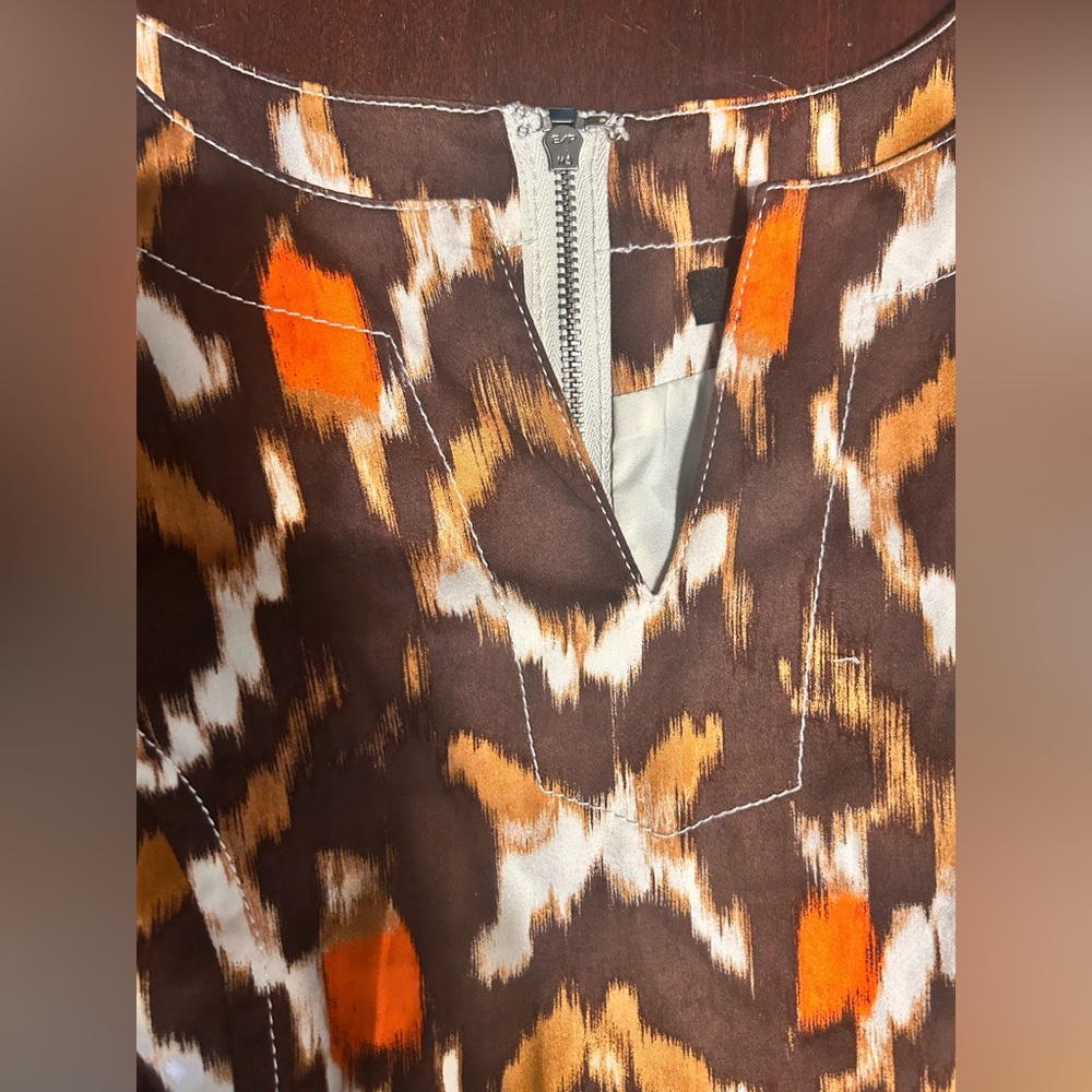 Etcetera Brown And Orange Patterned Midi Dress - image 3